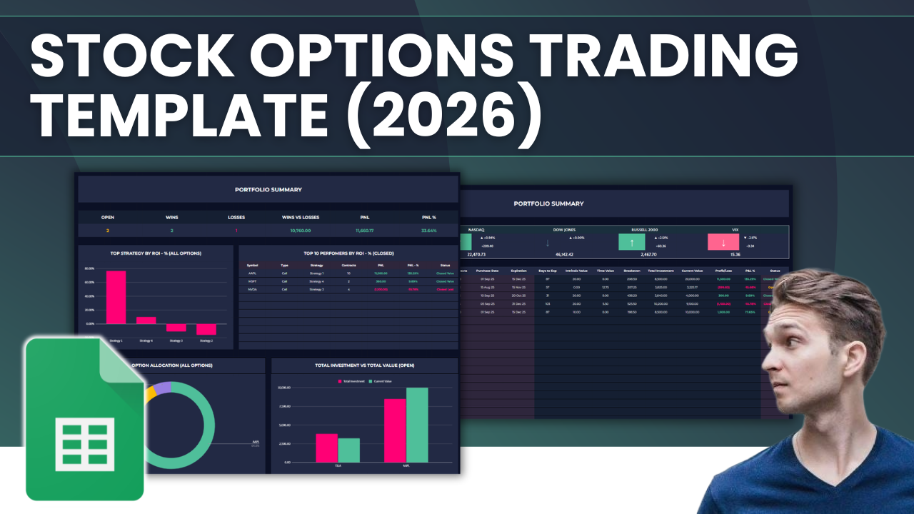 Professional Stock Options Tracker & P&L Dashboard — preview