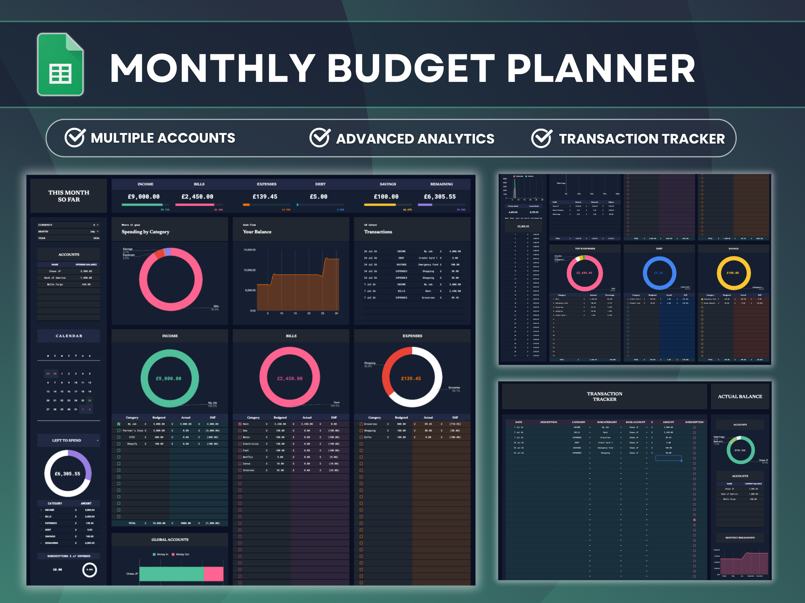 Simple Monthly Budget Planner — preview