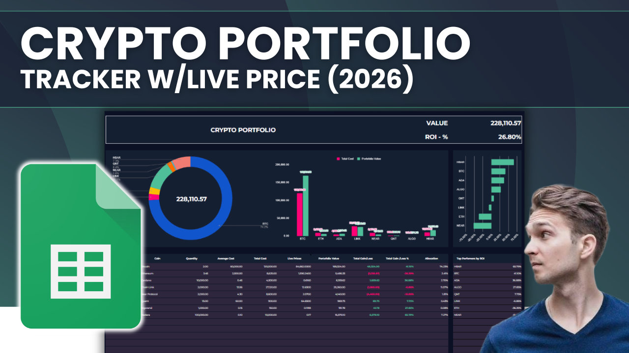 Crypto Portfolio Tracker Essential (Google Sheets 2026) — preview